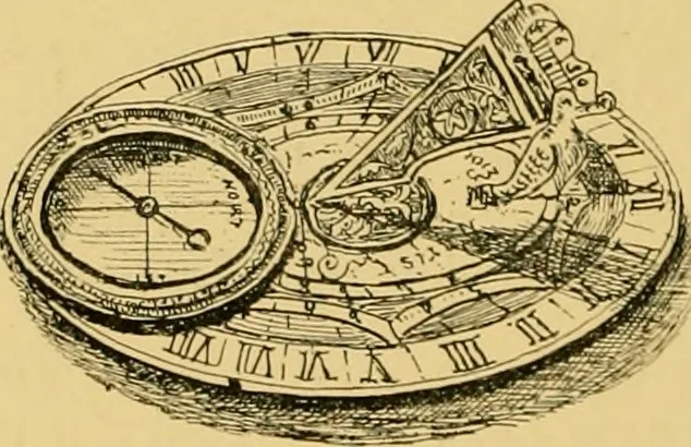 An illustration from The book of sun-dials; originally compiled by the late Mrs. Alfred Gatty; now enl. and re-edited by H. K. F. Eden and Eleanor Lloyd, 1900, leaf 525
