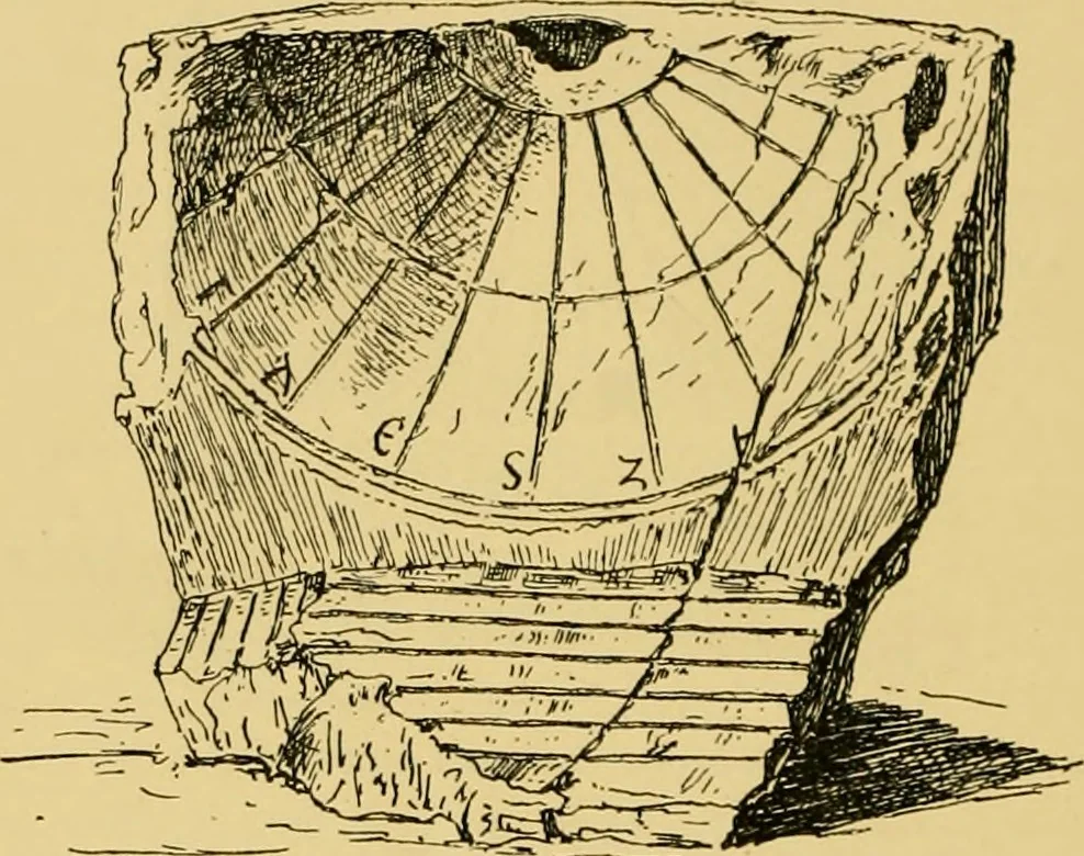 An illustration from The book of sun-dials; originally compiled by the late Mrs. Alfred Gatty; now enl. and re-edited by H. K. F. Eden and Eleanor Lloyd, 1900, leaf 59