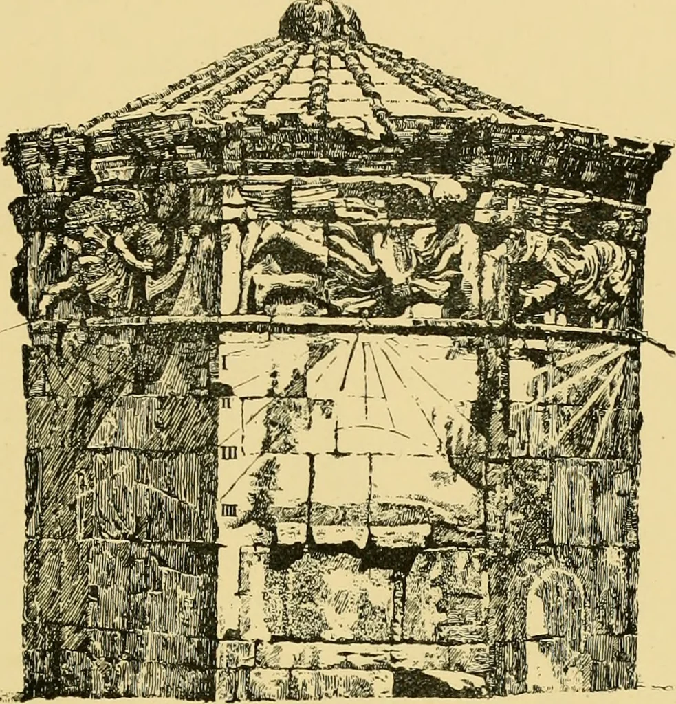 An illustration from The book of sun-dials; originally compiled by the late Mrs. Alfred Gatty; now enl. and re-edited by H. K. F. Eden and Eleanor Lloyd, 1900, leaf 66
