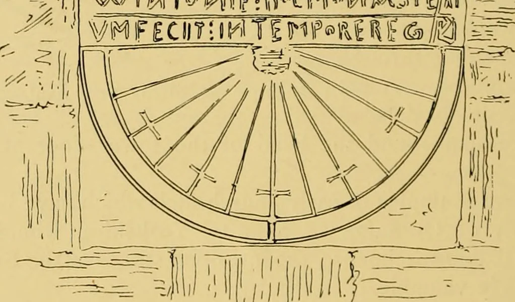 An illustration from The book of sun-dials; originally compiled by the late Mrs. Alfred Gatty; now enl. and re-edited by H. K. F. Eden and Eleanor Lloyd, 1900, leaf 81