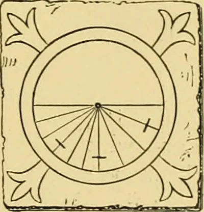 An illustration from The book of sun-dials; originally compiled by the late Mrs. Alfred Gatty; now enl. and re-edited by H. K. F. Eden and Eleanor Lloyd, 1900, leaf 96
