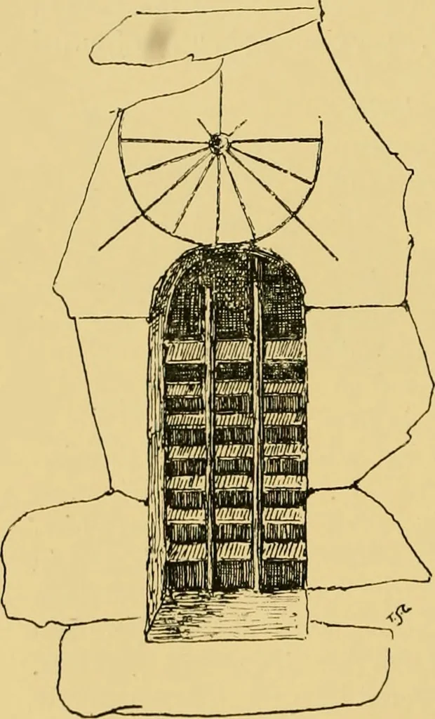 An illustration from The book of sun-dials; originally compiled by the late Mrs. Alfred Gatty; now enl. and re-edited by H. K. F. Eden and Eleanor Lloyd, 1900, leaf 99