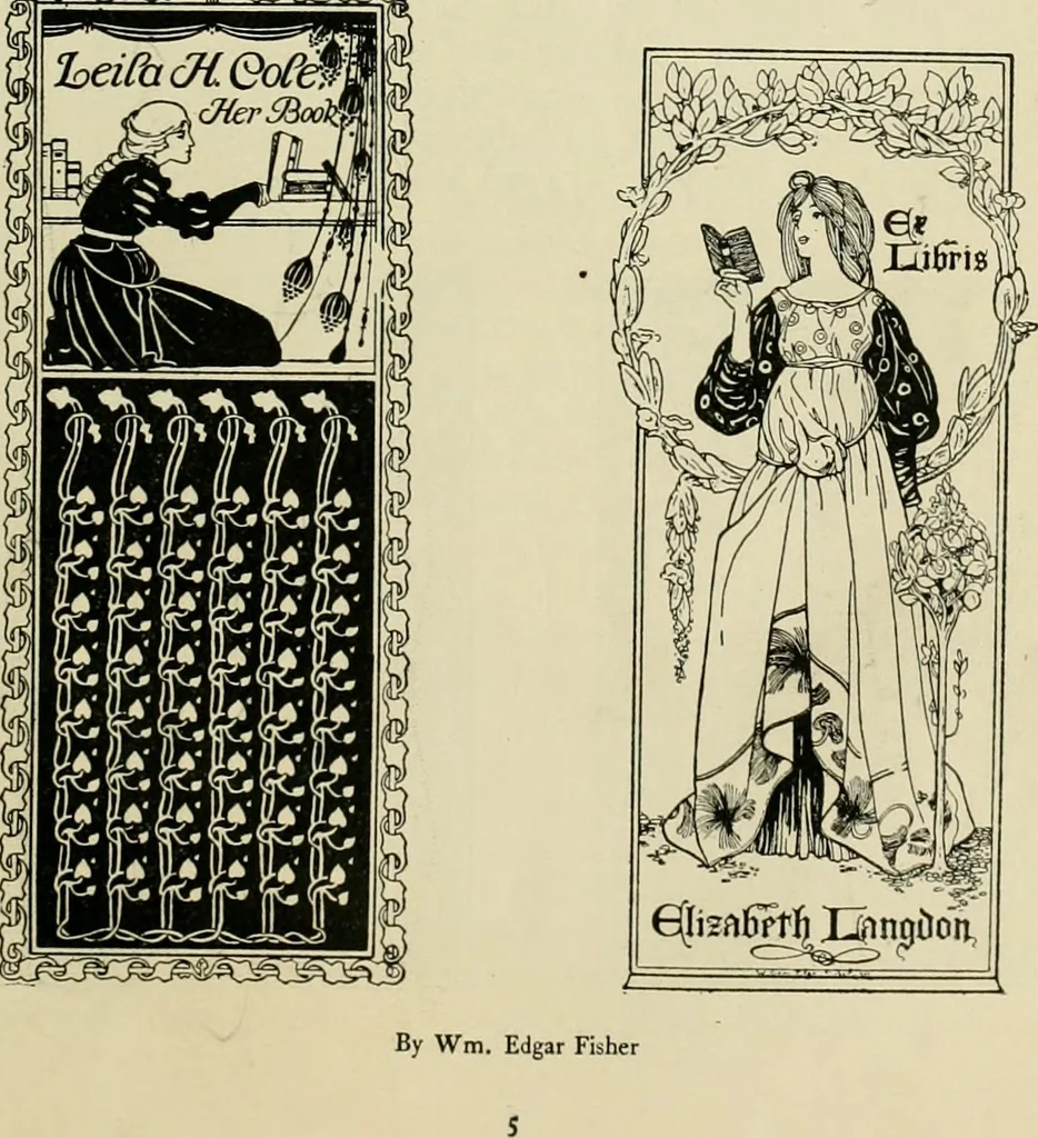 An illustration from Book-plates of to-day, 1902, leaf 12