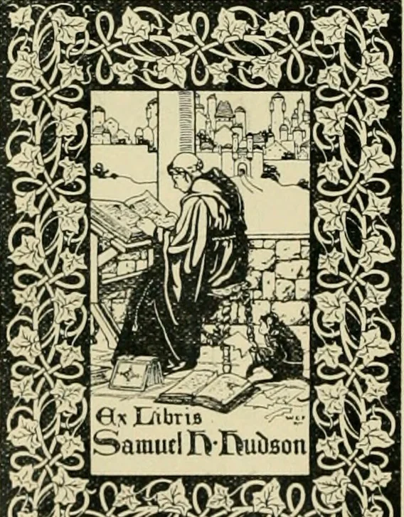 An illustration from Book-plates of to-day, 1902, leaf 13
