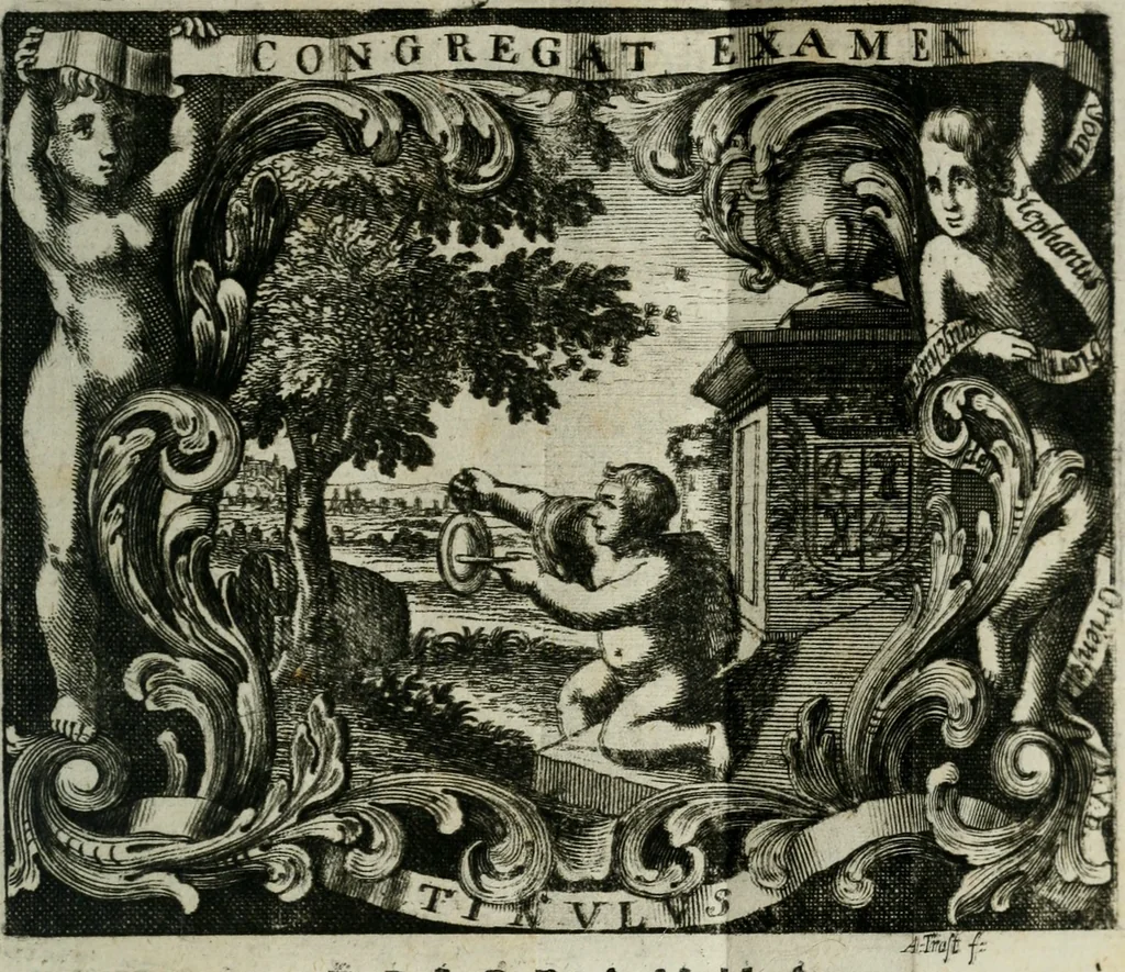 An illustration from Bos in lingua sive discursus academicus de pecuniis vetero-novis a Joanne Stephano Floriantschitsch de Grienfeld .., 1695, leaf 14