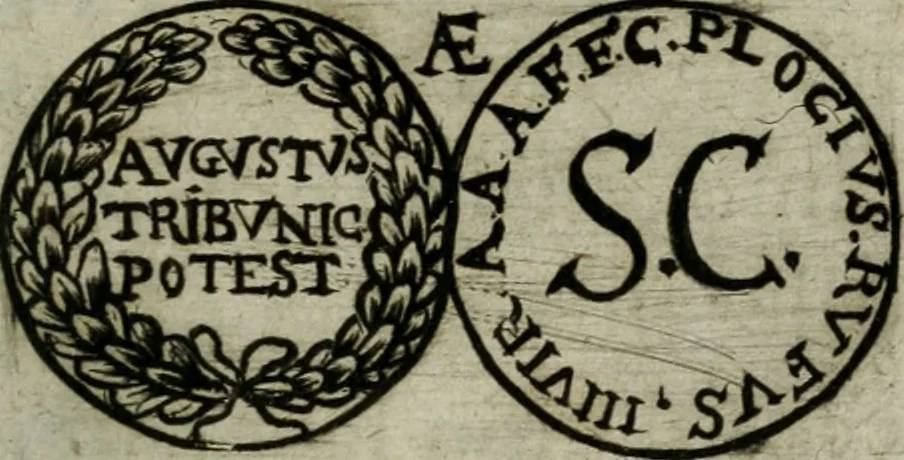 An illustration from Bos in lingua sive discursus academicus de pecuniis vetero-novis a Joanne Stephano Floriantschitsch de Grienfeld .., 1695, leaf 64