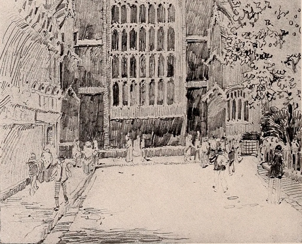 An illustration from Boston Architectural Club year book: containing reproductions from the various exhibitions held in the club building during the year 1917, 1917, leaf 9