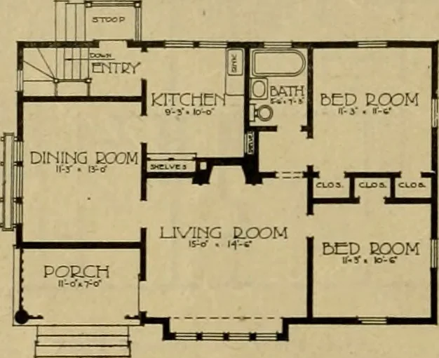An illustration from Boston Herald-Traveler's book of homes : how to plan, finance and build your home, 1922, leaf 49