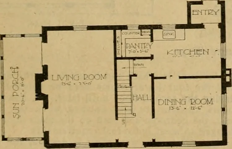 An illustration from Boston Herald-Traveler's book of homes : how to plan, finance and build your home, 1922, leaf 60