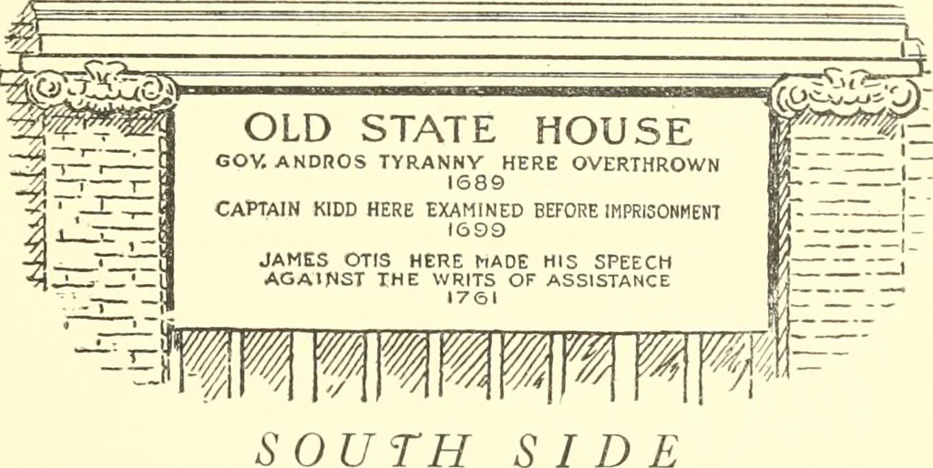 An illustration from Boston's story in inscriptions : being reproductions of the markings that are or have been on historic sites, 1908, leaf 10
