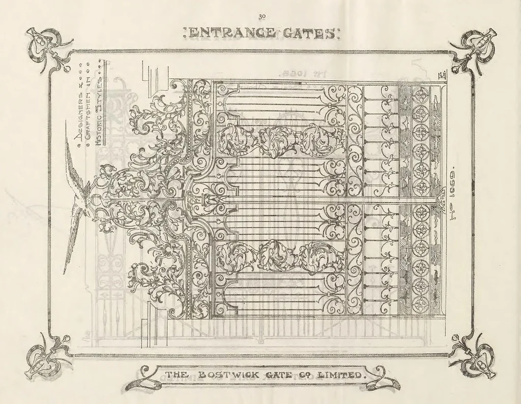 An illustration from Bostwick Gate Company Collection, 1900-1905, 1900, leaf 34