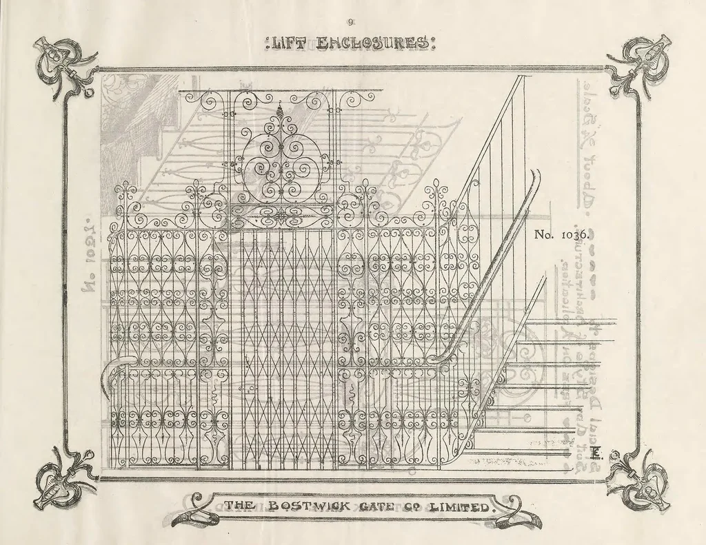 An illustration from Bostwick Gate Company Collection, 1900-1905, 1900, leaf 9