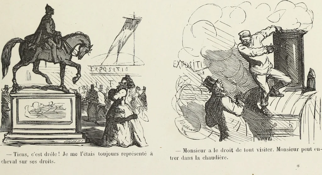 An illustration from Bouffonneries de l'exposition, 1868, leaf 10