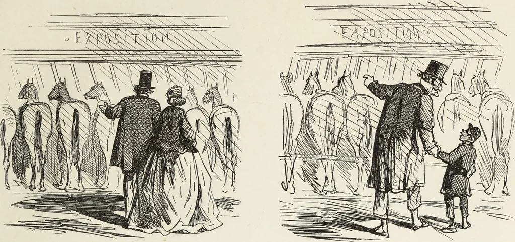 An illustration from Bouffonneries de l'exposition, 1868, leaf 14