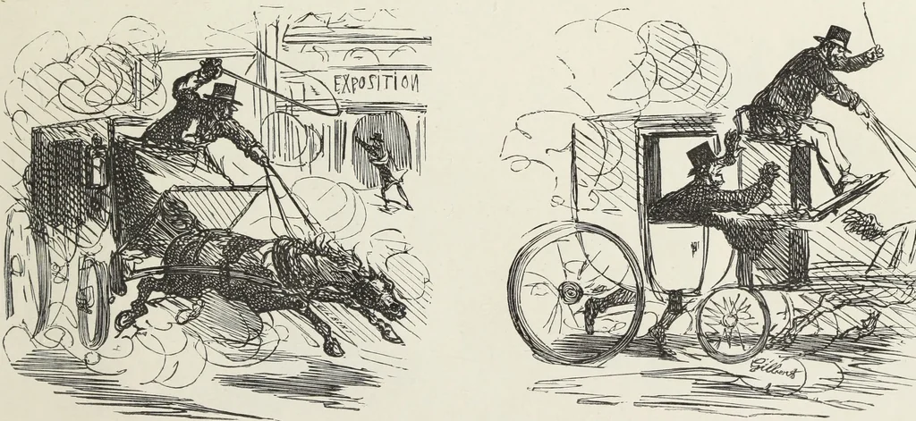 An illustration from Bouffonneries de l'exposition, 1868, leaf 6