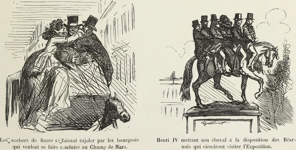 An illustration from Bouffonneries de l'exposition, 1868, leaf 8