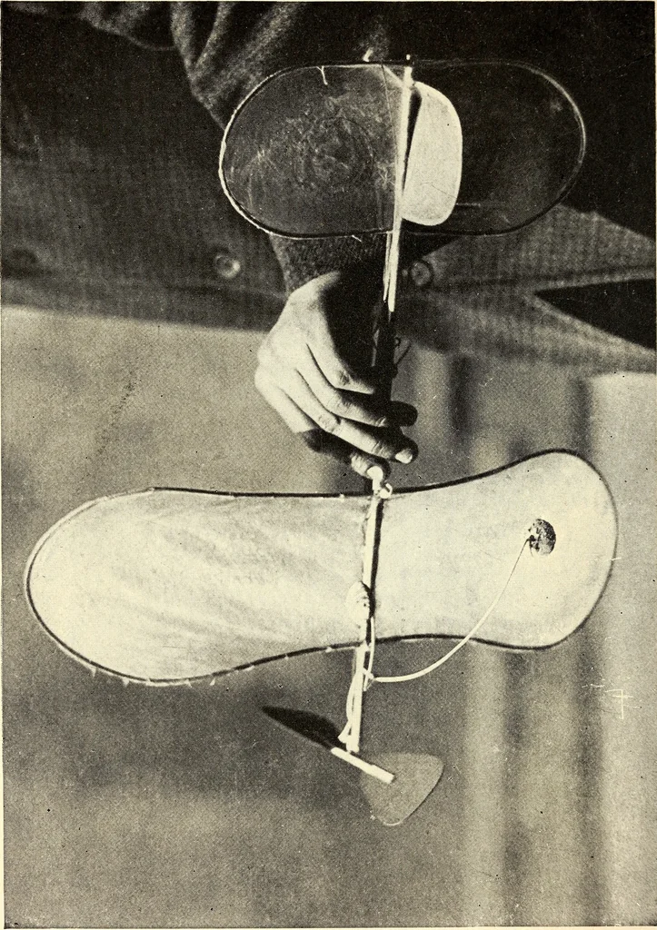 An illustration from The boys' book of model aeroplanes : how to build and fly them : with the story of the evolution of the flying machine, 1912, leaf 121