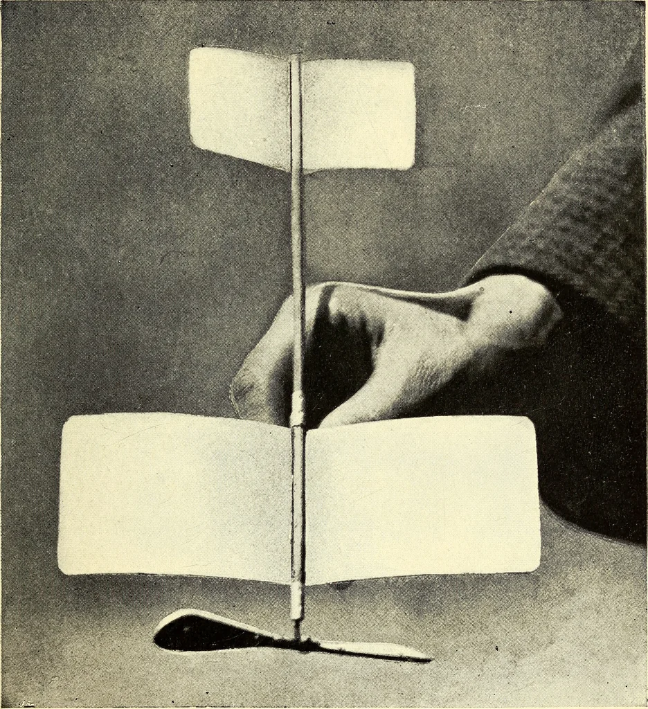 An illustration from The boys' book of model aeroplanes : how to build and fly them : with the story of the evolution of the flying machine, 1912, leaf 126