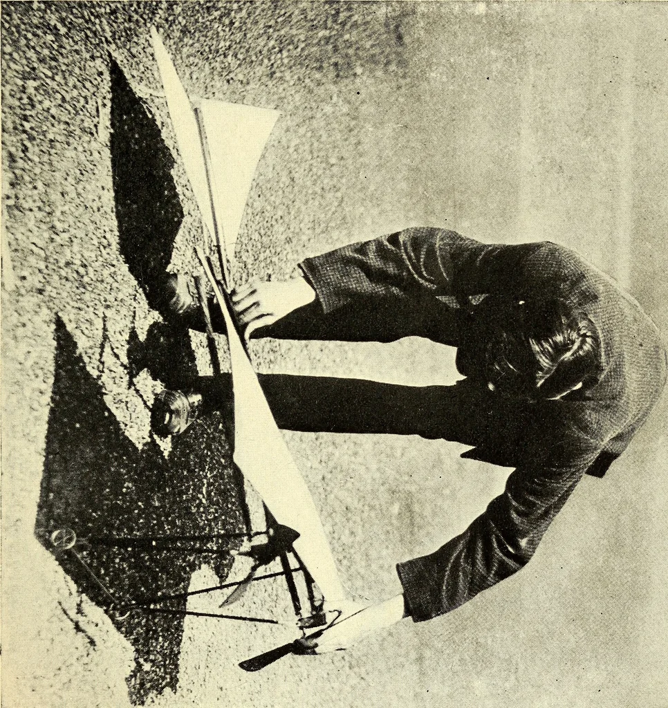 An illustration from The boys' book of model aeroplanes : how to build and fly them : with the story of the evolution of the flying machine, 1912, leaf 138