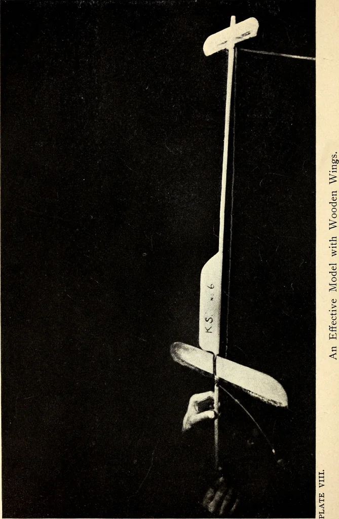 An illustration from The boys' book of model aeroplanes : how to build and fly them : with the story of the evolution of the flying machine, 1912, leaf 157