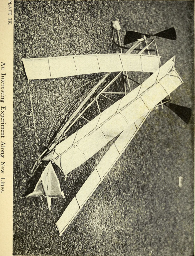 An illustration from The boys' book of model aeroplanes : how to build and fly them : with the story of the evolution of the flying machine, 1912, leaf 160