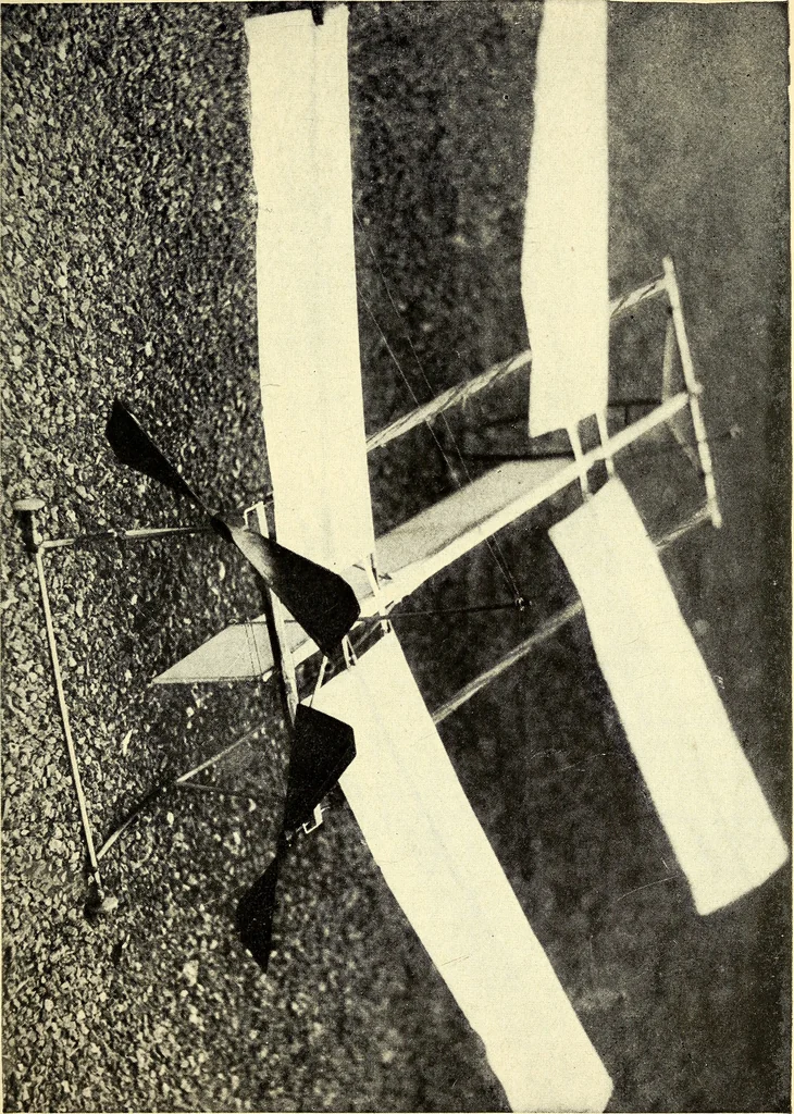 An illustration from The boys' book of model aeroplanes : how to build and fly them : with the story of the evolution of the flying machine, 1912, leaf 174