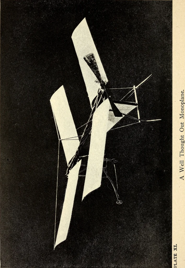 An illustration from The boys' book of model aeroplanes : how to build and fly them : with the story of the evolution of the flying machine, 1912, leaf 179