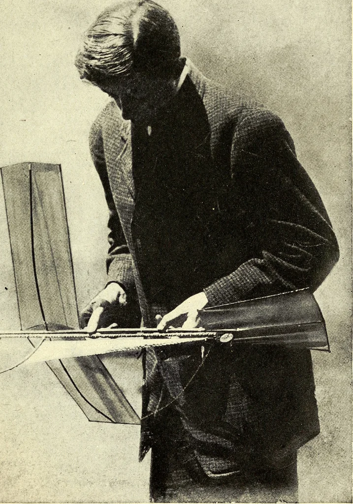 An illustration from The boys' book of model aeroplanes : how to build and fly them : with the story of the evolution of the flying machine, 1912, leaf 200