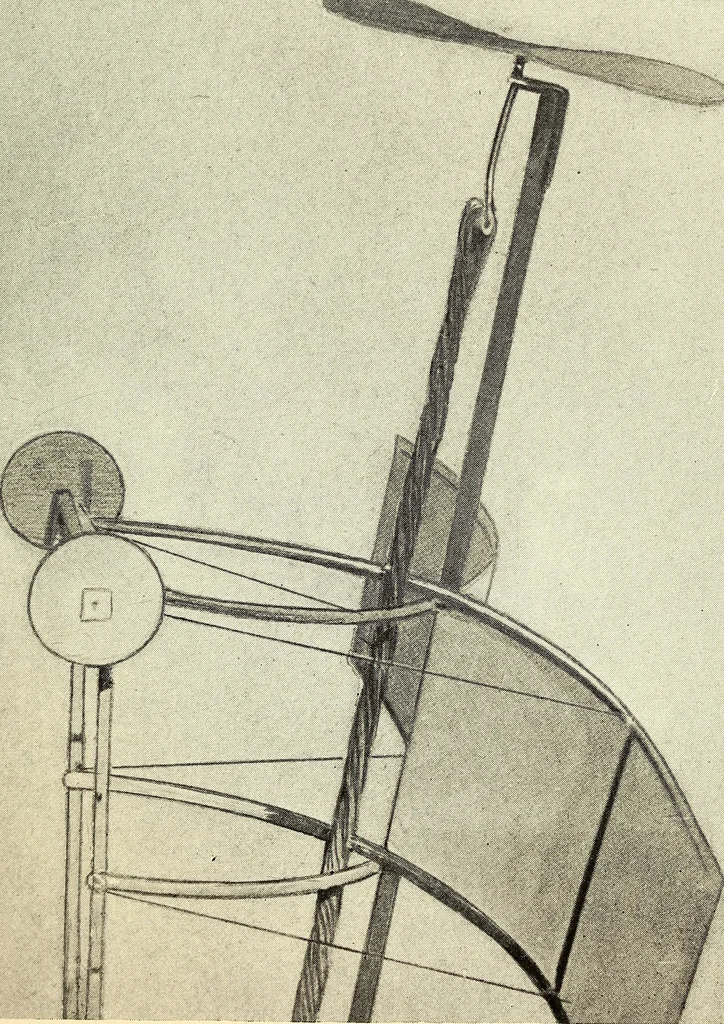 An illustration from The boys' book of model aeroplanes : how to build and fly them : with the story of the evolution of the flying machine, 1912, leaf 210