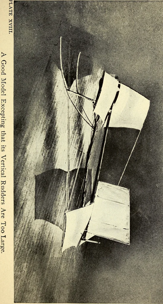 An illustration from The boys' book of model aeroplanes : how to build and fly them : with the story of the evolution of the flying machine, 1912, leaf 222