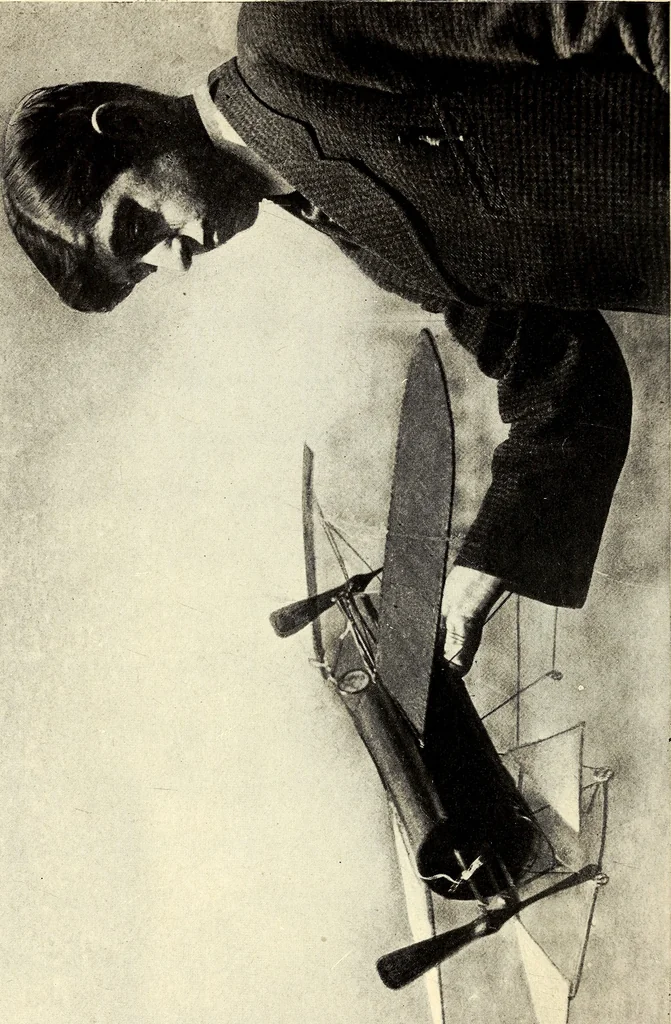 An illustration from The boys' book of model aeroplanes : how to build and fly them : with the story of the evolution of the flying machine, 1912, leaf 241