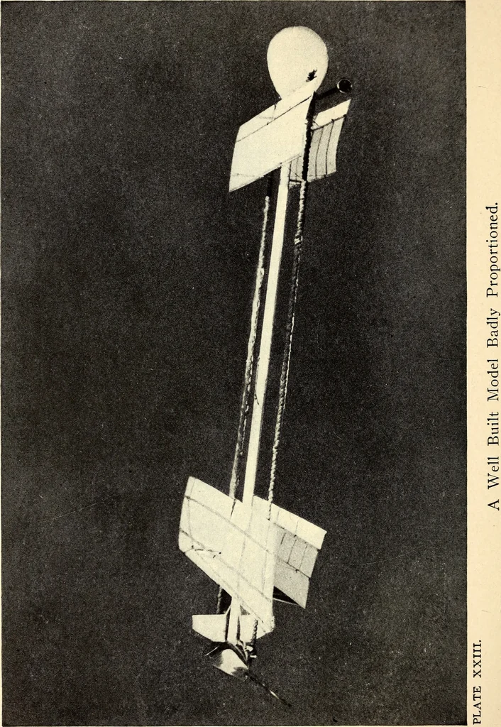 An illustration from The boys' book of model aeroplanes : how to build and fly them : with the story of the evolution of the flying machine, 1912, leaf 251