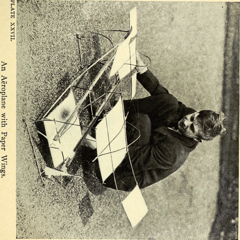 An illustration from The boys' book of model aeroplanes : how to build and fly them : with the story of the evolution of the flying machine, 1912, leaf 276