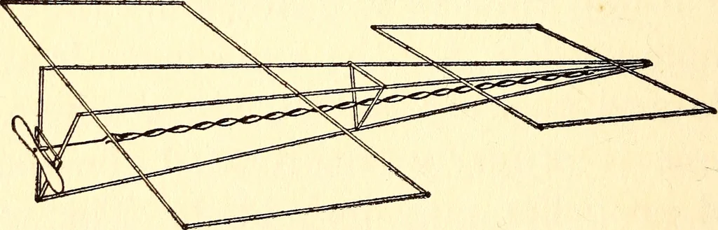 An illustration from The boys' book of model aeroplanes : how to build and fly them : with the story of the evolution of the flying machine, 1912, leaf 59