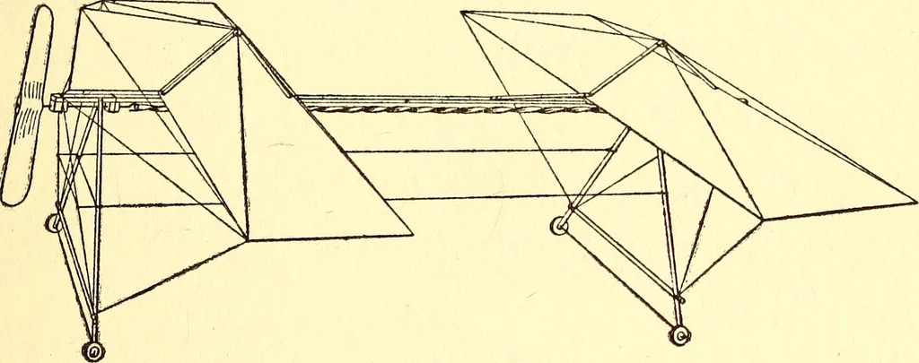 An illustration from The boys' book of model aeroplanes : how to build and fly them : with the story of the evolution of the flying machine, 1912, leaf 86