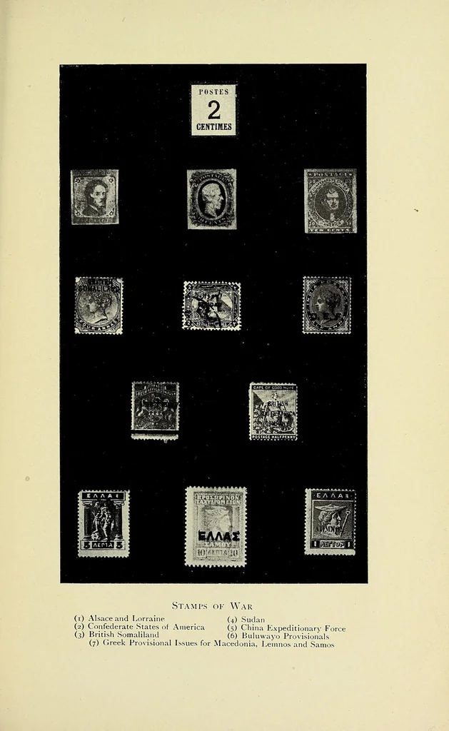 An illustration from The boys' book of stamp collecting, 1914, leaf 233