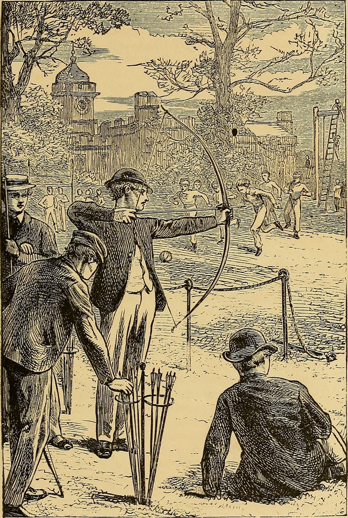 An illustration from Boys' own book : a complete encyclopedia of athletic, scientific, outdoor, and indoor sports, 1881, leaf 114