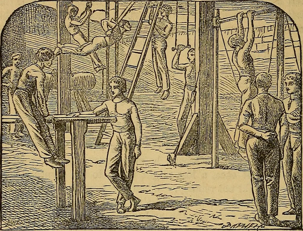 An illustration from Boys' own book : a complete encyclopedia of athletic, scientific, outdoor, and indoor sports, 1881, leaf 119