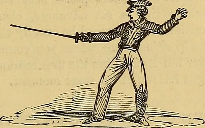 An illustration from Boys' own book : a complete encyclopedia of athletic, scientific, outdoor, and indoor sports, 1881, leaf 138