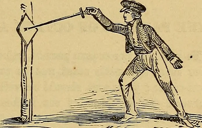 An illustration from Boys' own book : a complete encyclopedia of athletic, scientific, outdoor, and indoor sports, 1881, leaf 140
