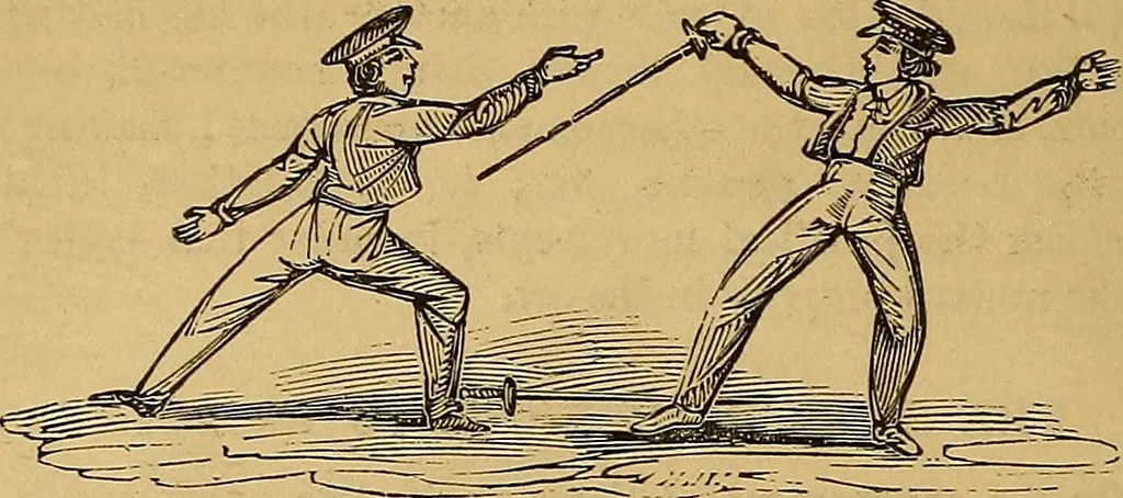 An illustration from Boys' own book : a complete encyclopedia of athletic, scientific, outdoor, and indoor sports, 1881, leaf 157