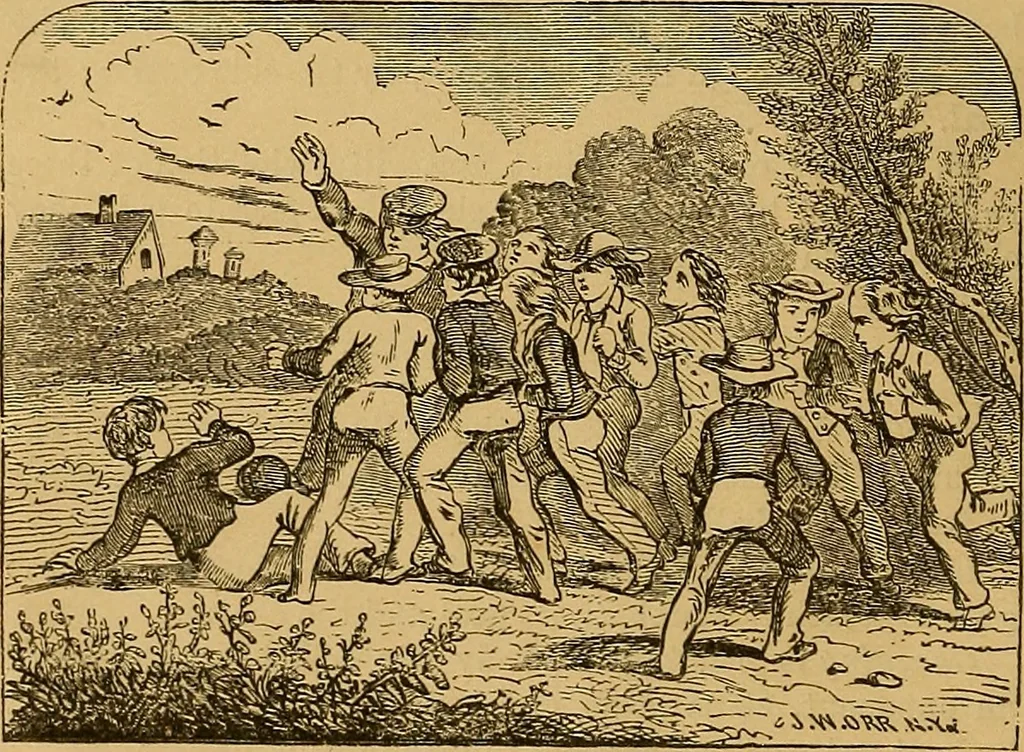 An illustration from Boys' own book : a complete encyclopedia of athletic, scientific, outdoor, and indoor sports, 1881, leaf 21