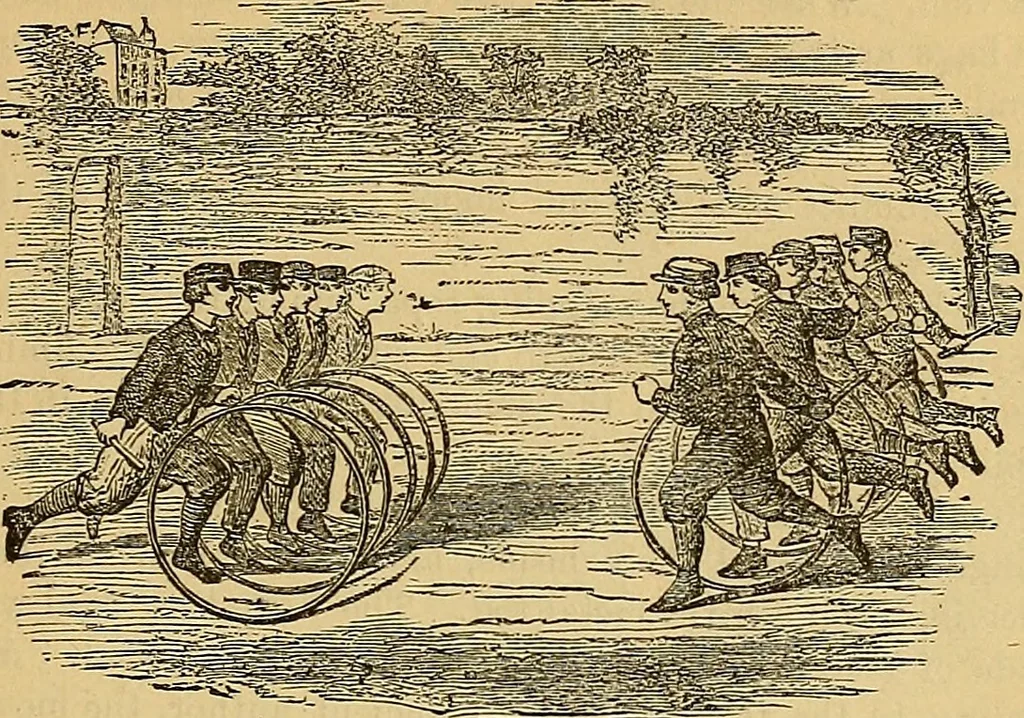 An illustration from Boys' own book : a complete encyclopedia of athletic, scientific, outdoor, and indoor sports, 1881, leaf 66