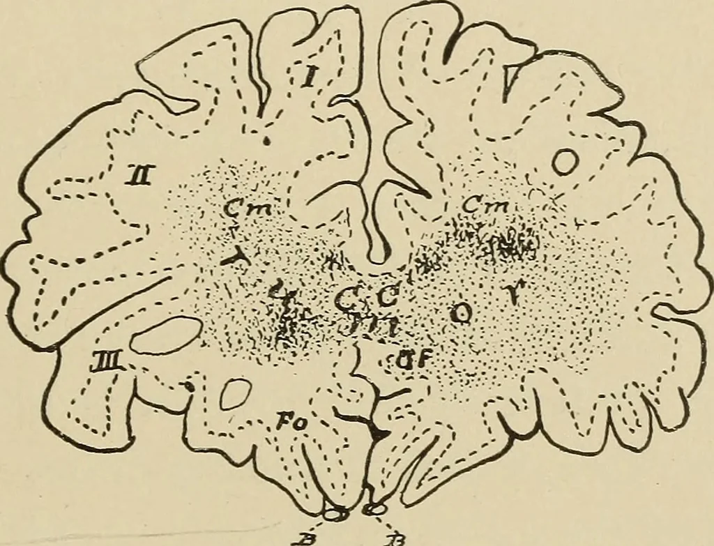 An illustration from Brain in relation to mind, 1899, leaf 56