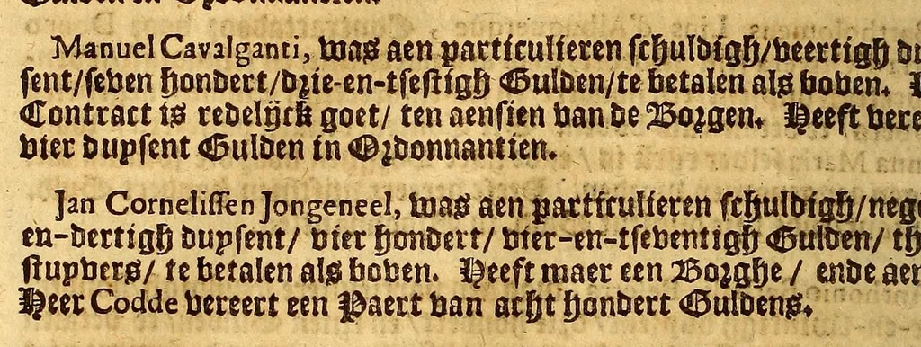 An illustration from Brasilsche gelt-sack, waer in dat klaerlijck vertoont wort, waer dat de participanten van de West-Indische Compagnie haer geldt ghebleven is, 1647, leaf 22