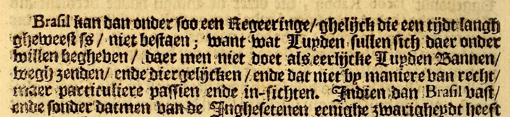 An illustration from Brasilsche gelt-sack. Waer in dat claerlijck vertoont wordt, waer dat de participanten van de West-Indische Comp. haer gelt ghebleven is, 1647, leaf 26