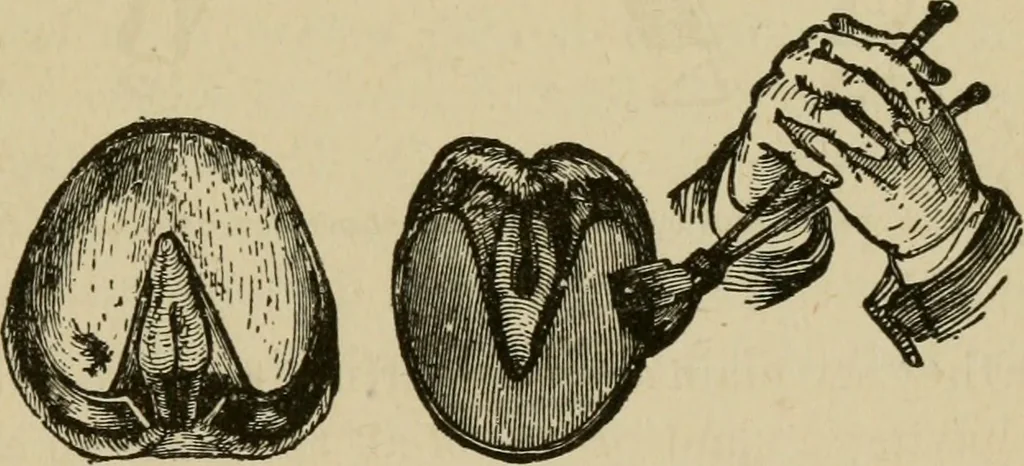 An illustration from Breeding, training, management and diseases of the horse and other domestic animals, 1893, leaf 166