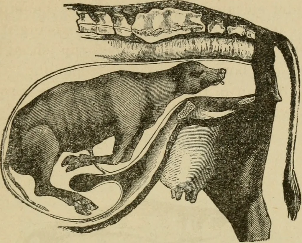 An illustration from Breeding, training, management and diseases of the horse and other domestic animals, 1893, leaf 46