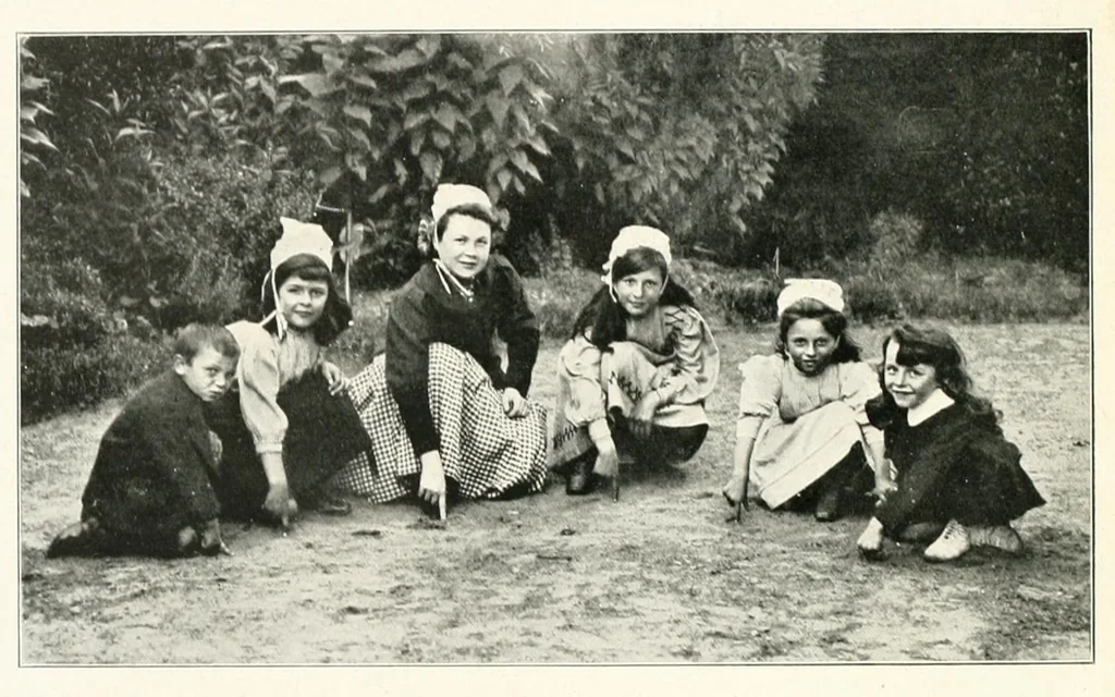 An illustration from Breton singing games, 1910, leaf 10