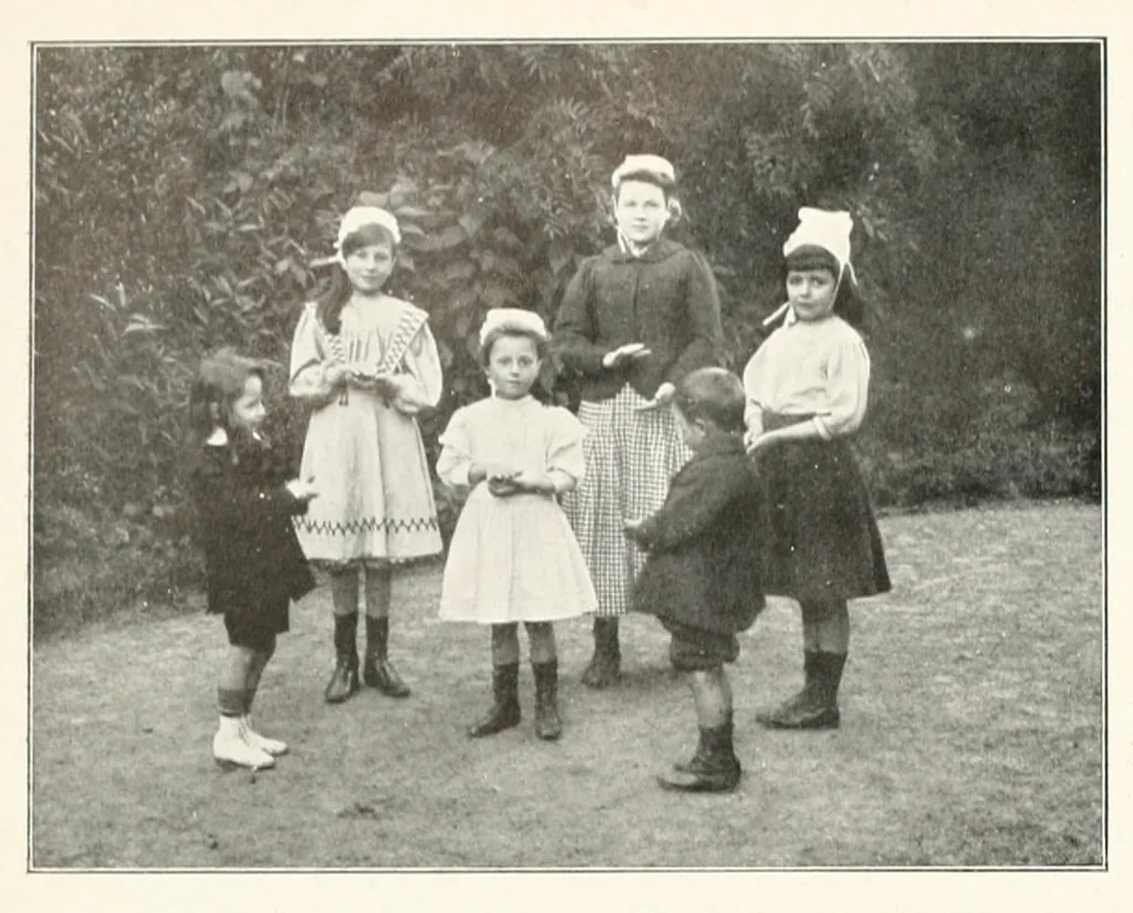 An illustration from Breton singing games, 1910, leaf 10